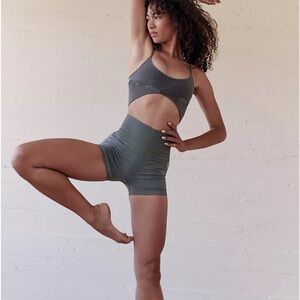 Free People Movement FP Good Karma Running Shorts in Desert Taupe M/L